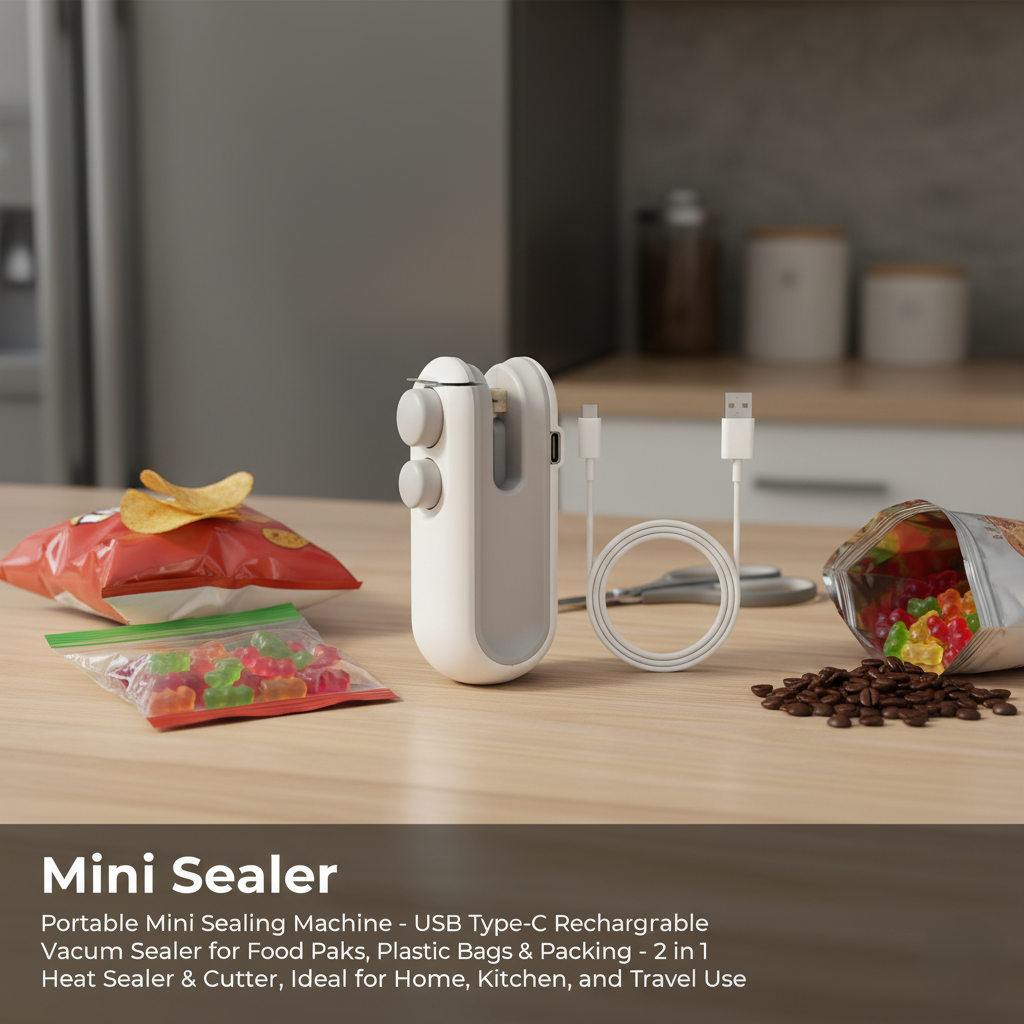 Zulaxy™ 2-in-1 Mini Heat Sealer & Cutter – Seal Freshness, Slice Smart!