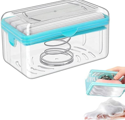 2-in-1 Portable Soap Dish & Dispenser: Roller, Drain Holes, Foaming
