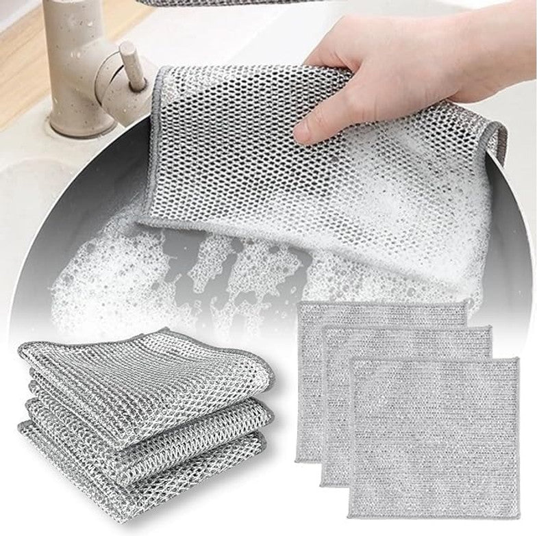 Steel Wire Dish Cloth – Heavy-Duty Scrubber for Tough Kitchen Cleaning